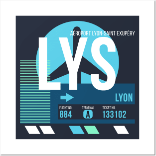 Lyon (LYS) Airport // Sunset Baggage Tag Posters and Art